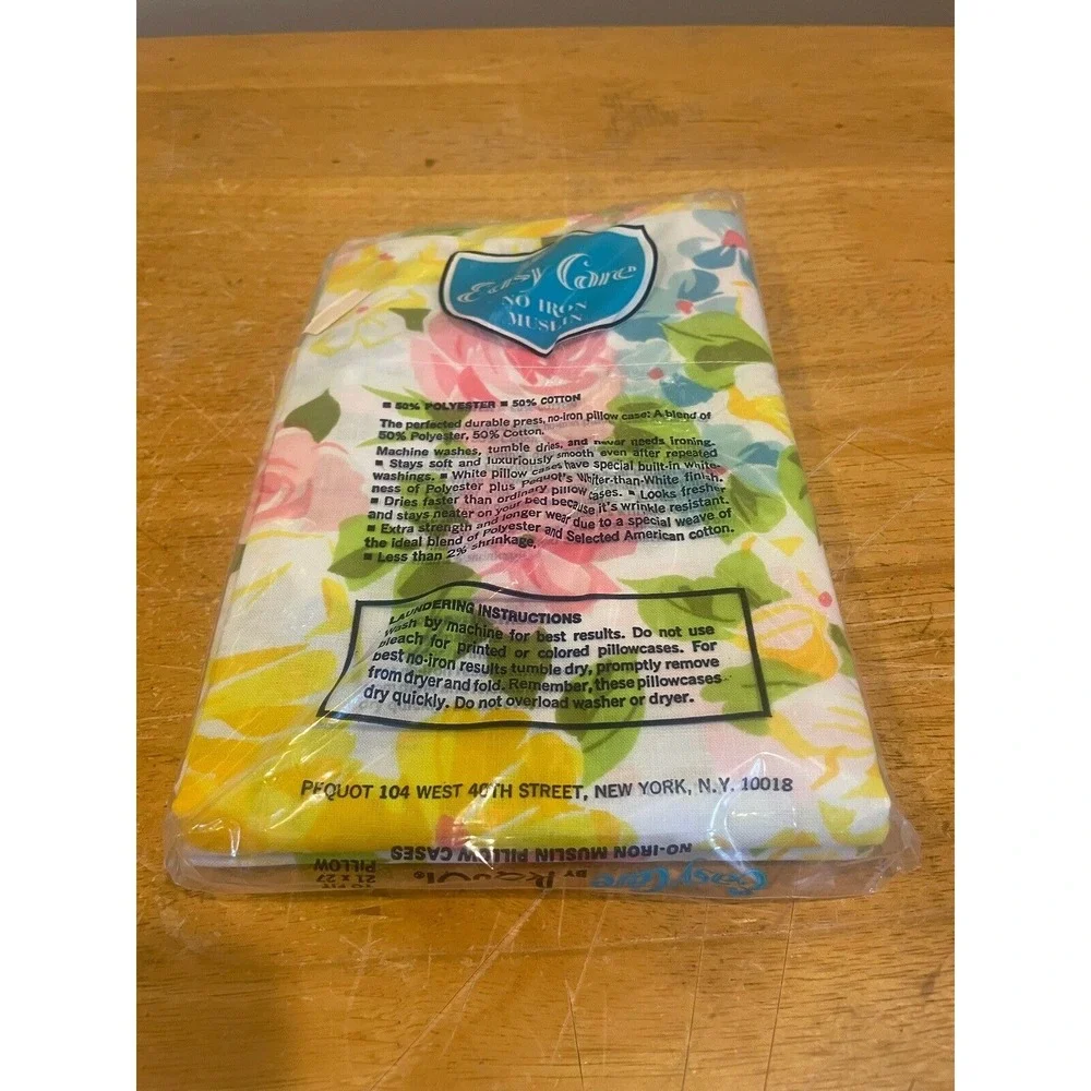 VTG PEQUOT PILLOW‎ CASES 50/50 Cottage Core Chic Floral USA Pink NIP